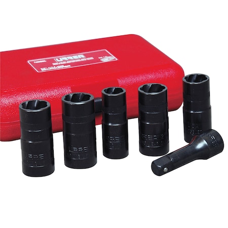 Urrea Twist Flip Socket Set 6pc in plastic case 7400SWL